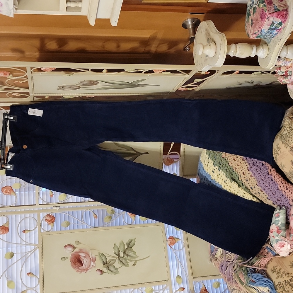 GAP Vintage Flare High Rise Corduroy Size 6L Navy Blue